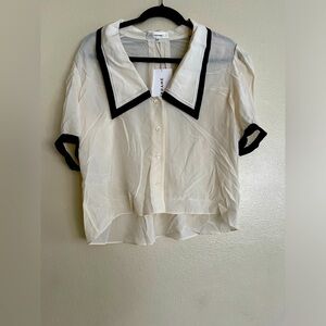 Frame women’s silk sailor blouse